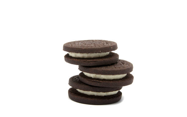 istock Sandwich black cookies isolated on the white 1339496283