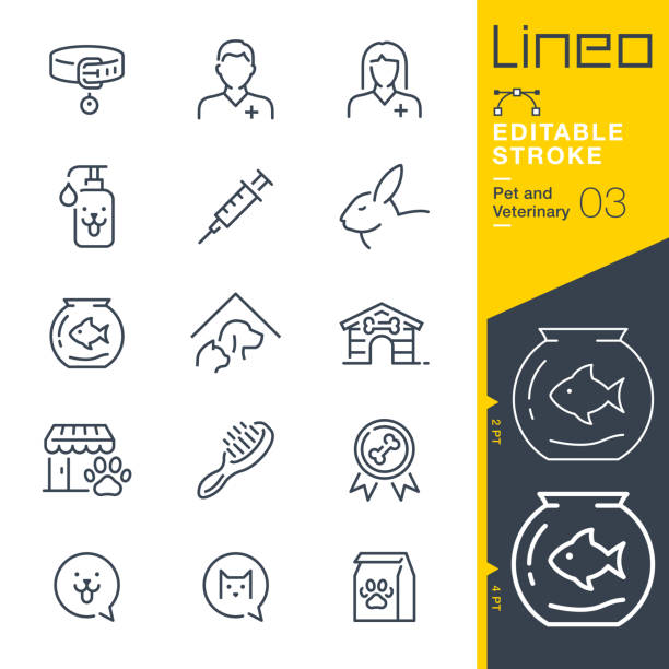 Lineo Editable Stroke - Pet and Veterinary line icons Vector Icons - Adjust stroke weight - Expand to any size - Change to any colour animal hospital symbol stock illustrations