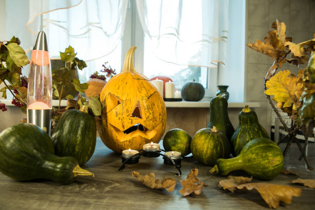 istock Halloween. Halloween symbol on a wooden table. 1339511469