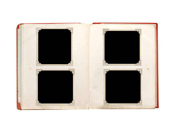 istock Retro blank photo frames in album. Vintage scrapbook elements 1339513925