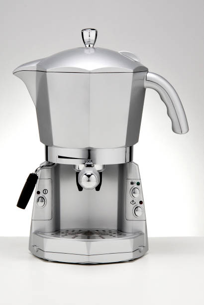 istock Metal coffee maker with italian like design, isolated 1339520745