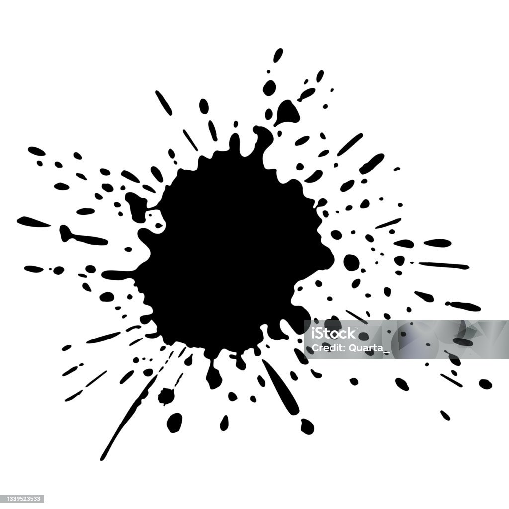 Round Ink Drop Ink Drop Round Ragged Inkblot Vector Illustration Stock Illustration ...