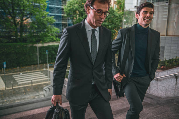 istock Two businessmen are walking in  building 1339526232
