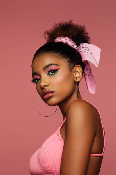 istock Beautiful afro woman with bright make-up 1339530483