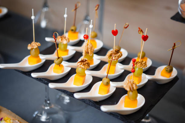 istock Catering service. Snacks for guests on the table. 1339532237