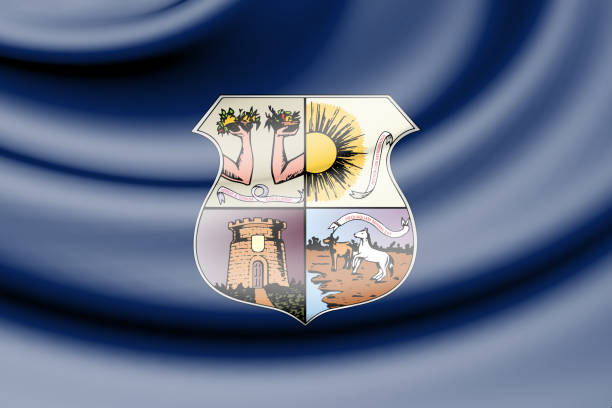 Flag of Belem, Para state. Brazil. 3D Illustration.