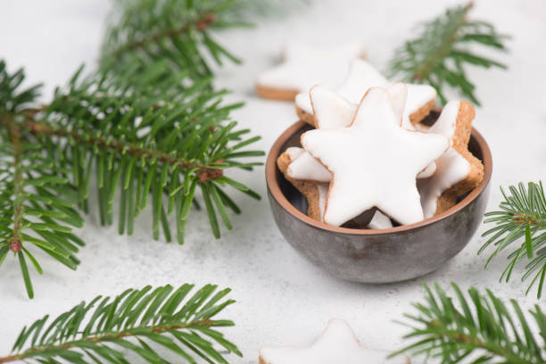 istock Cinnamon stars, traditional german christmas cookies, gingerbread, empty copy space 1339541827