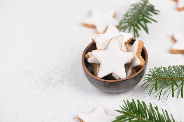 istock Cinnamon stars, traditional german christmas cookies, gingerbread, empty copy space 1339541842
