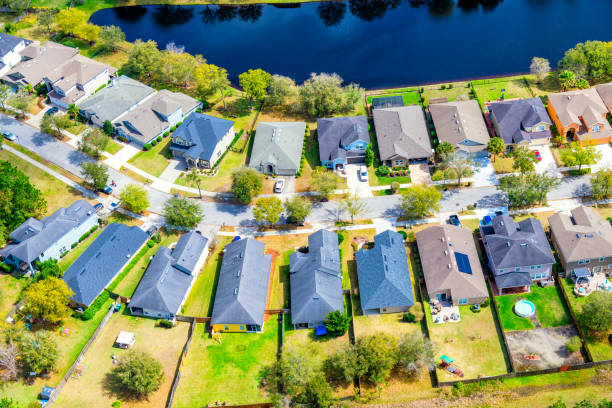 istock Idyllic Suburban Community Aerial 1339545578