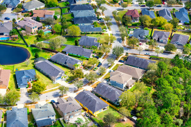 Idyllic Suburban Community Aerial