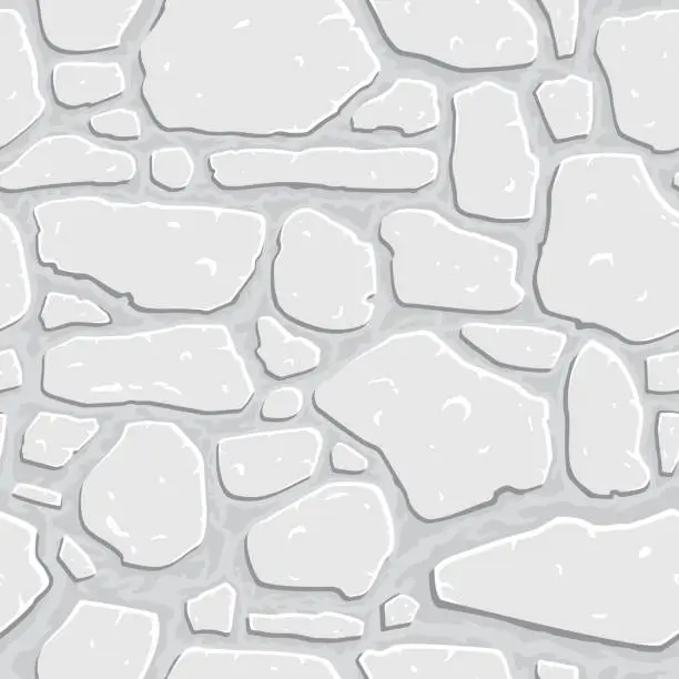 Vector illustration of white stones wall