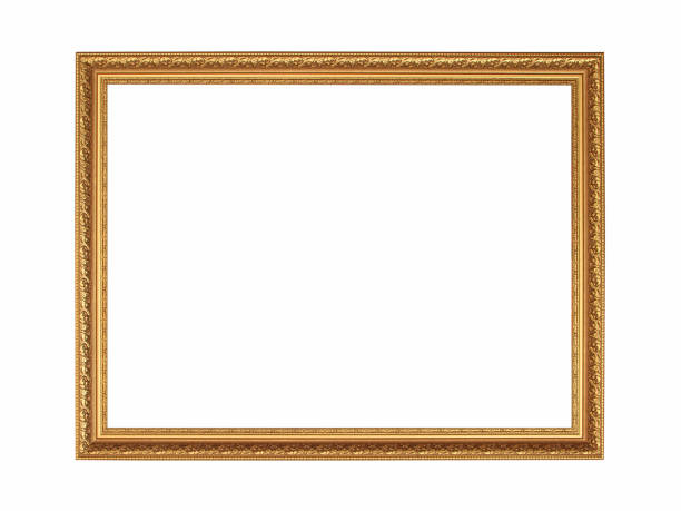 istock Empty gilded wooden frame for paintings. Isolated on white 1339549205