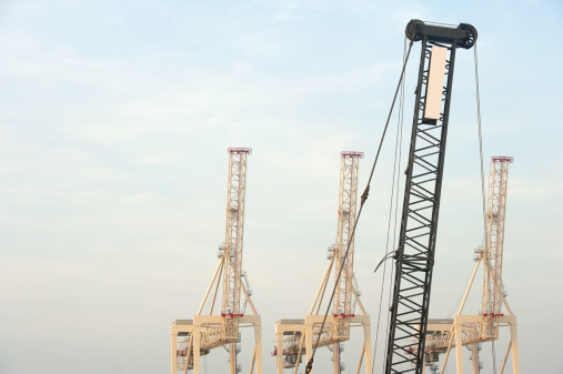 istock Container Cranes in a Harbor 133955600
