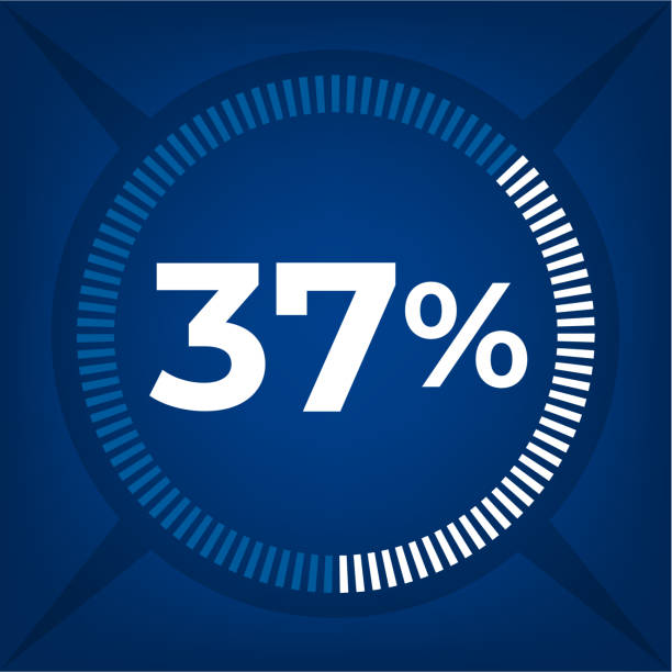 37 percent count on dark blue background 37 percent count on dark blue background number 37 illustrations stock illustrations