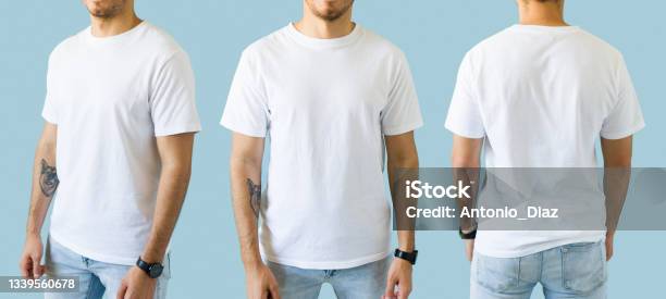 Attractive Man With A Mock Up T Shirt Stock Photo - Download Image Now - Front View, Rear View, T-Shirt