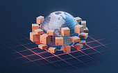 istock The earth and commodity logistics, 3d rendering. 1339561354