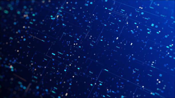 istock Numbers 01 square fractions and small colored lines with dark blue background. concept technology digital big data abstract internet network. 1339561375