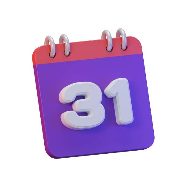 3D Render calendar of 31 days for daily reminder or schedule 3D Render calendar of 31 days for daily reminder or schedule number 31 stock pictures, royalty-free photos & images