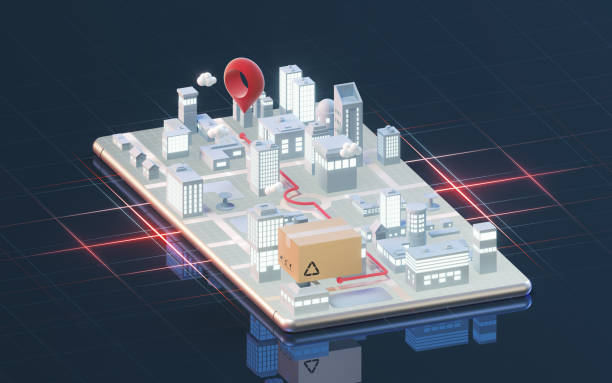 istock Intelligent phone and logistics transportation, 3d rendering. 1339564412