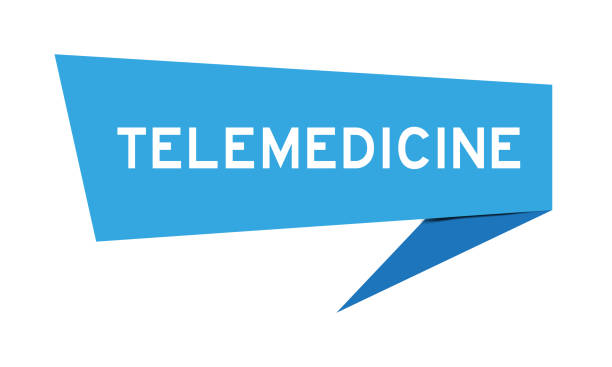 istock Blue color speech banner with word telemedicine on white background 1339574599