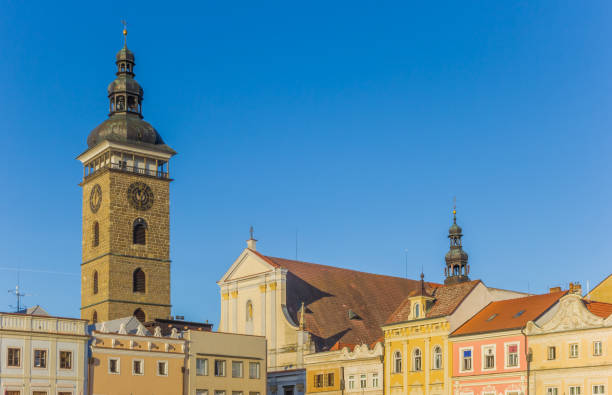 istock Evening light over colorful buildings in Ceske Budejovice 1339588281