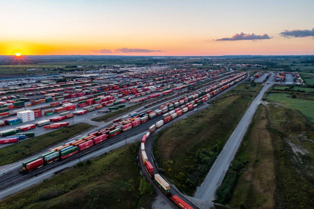 istock Canadian Pacific Railway Vaughan Intermodal Terminal in, Kleinburg, Canada 1339590192