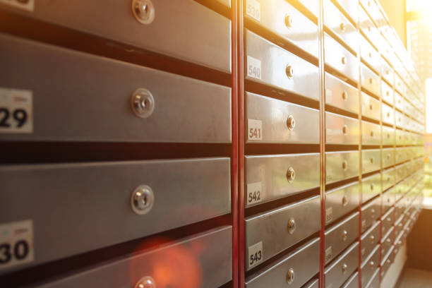 istock Steel Mailboxes in an apartment residential building 1339600470