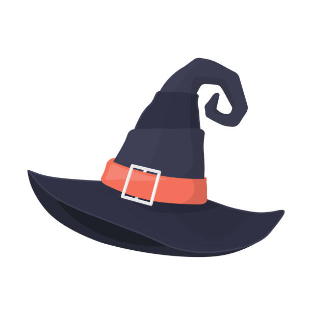 Witch hat for Halloween day Illustration of cartoon hat Witch hat for Halloween day. Illustration of cartoon hat. Holiday icons concept witchs hat stock illustrations