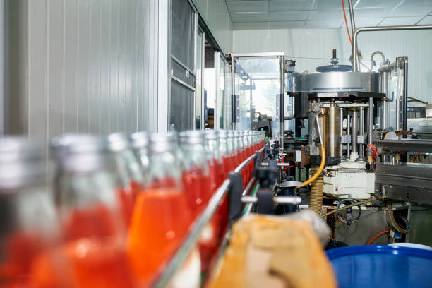 istock Inside of beverage industry automatic machine with product line 1339605230