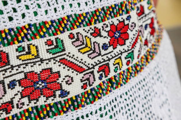 istock traditional clothes and beaded jewelry. traditional ornaments and patterns. handmade. 1339607121