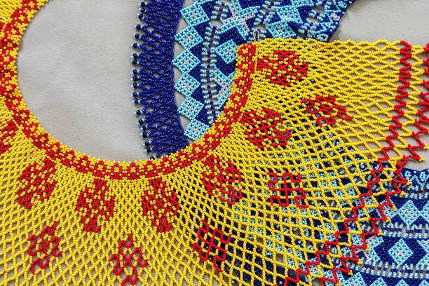 istock traditional clothes and beaded jewelry. traditional ornaments and patterns. handmade. 1339607123