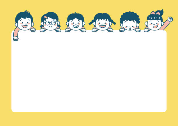 Frame Template With Smiling Kids Stock Illustration - Download Image Now -  Backgrounds, Blank, Boys - iStock