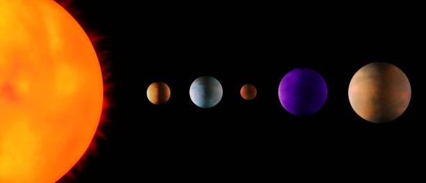 istock Exoplanets in space with sun, alien planetary system and large star 1339612599