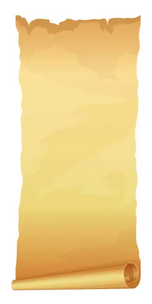 Vector illustration of Big golden scroll of parchment