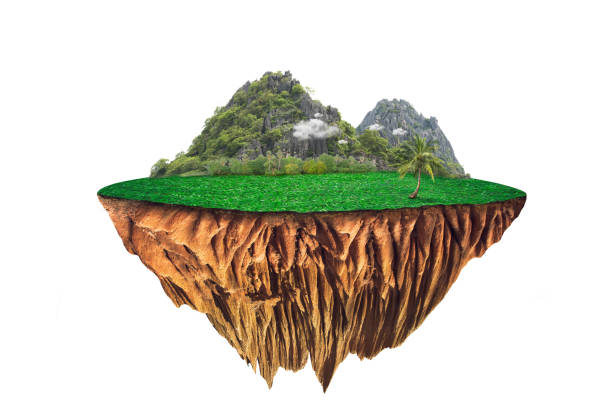 istock round soil ground cross section with earth land and green grass. 1339617259
