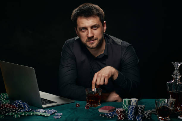 istock Bearded online casino player man celebrating victory 1339618415