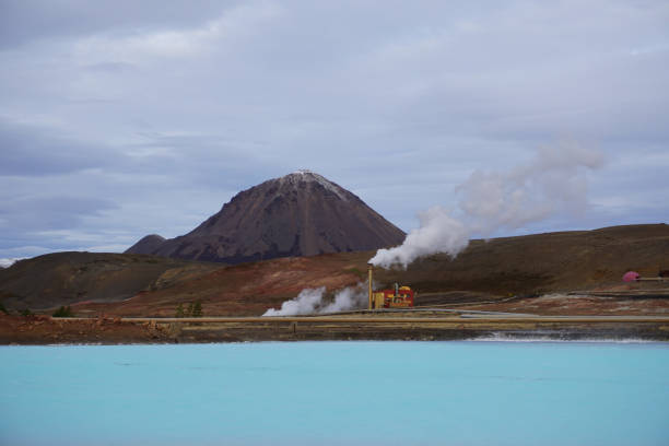 Steam rising from tubes of Bjarnarflag Power Station