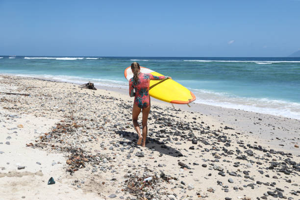 walking with a big surfboard - 2603 imagens e fotografias de stock