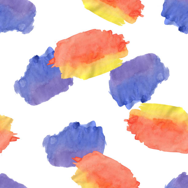 istock Seamless Pattern with Red, Yellow, Blue Watercolor Spots. 1339621932