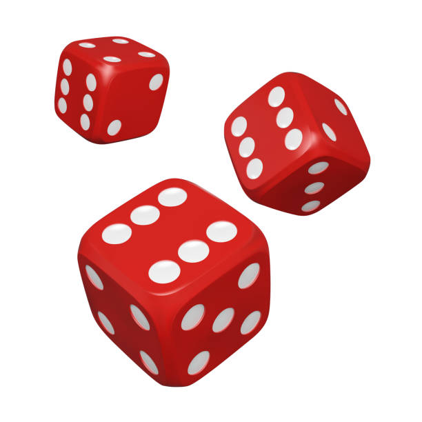 3d Dice. Realistic red craps. Casino and betting background. Vector 3d Dice. Realistic red craps. Casino and betting background. Vector illustration isolated on white dice stock illustrations