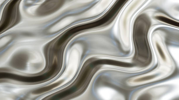 istock Silver chrome metal texture with waves, liquid metallic 1339624763