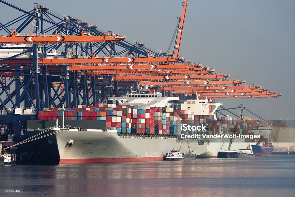Porto di spedizione container - Foto stock royalty-free di Porto marittimo