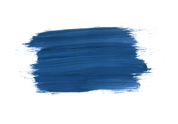 handgefertigter farbabstrich. - paint stroke frame blue stock-fotos und bilder