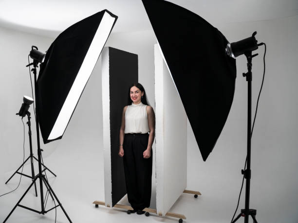 istock woman posing during photo shoot in studio 1339637184