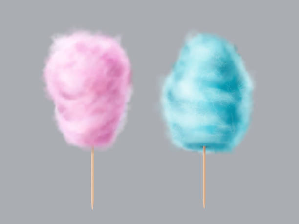 Cotton candy pink blue sweet cloud. Cotton candy pink blue sweet cloud. Realistic vector. candyfloss stock illustrations