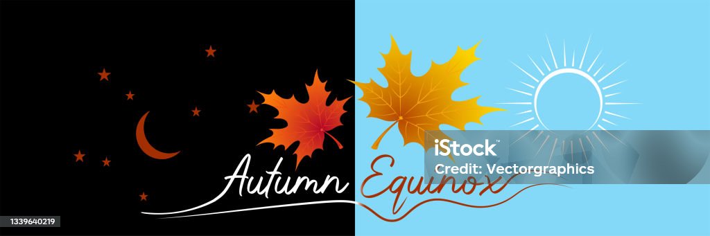 Equinoccio de otoño 22 de septiembre - arte vectorial de Equinoccio de otoño libre de derechos