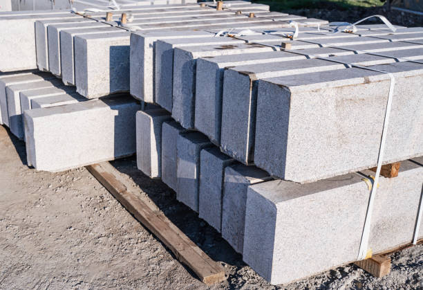 istock White and gray marble blocks, stone industry 1339641590