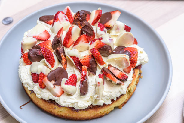 A homemade Keto sponge cake featuring whipped cream