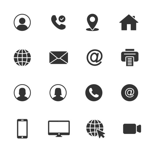 vector set of business card icons. - phone stock illustrations