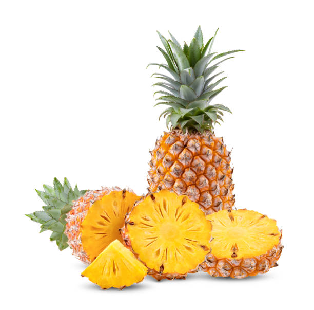istock pineapple slices isolated on the white 1339645714